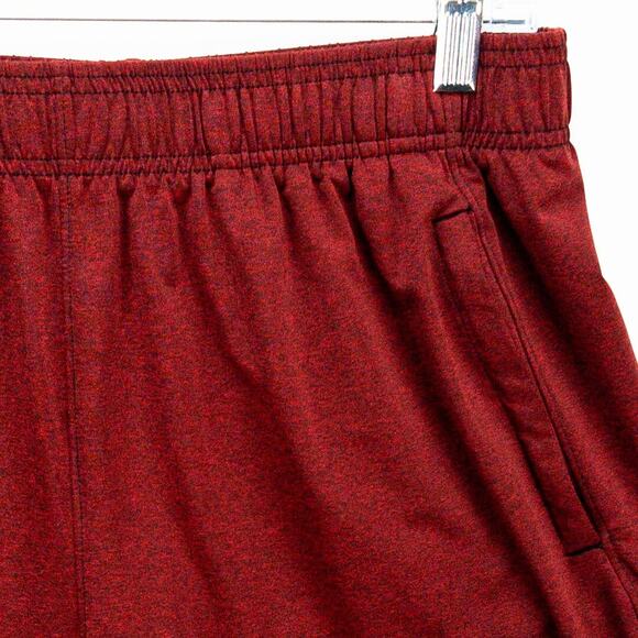 Under Armour Gym Shorts Men's Large Red Black Logo Elastic Waist Drawstring - Picture 2 of 11